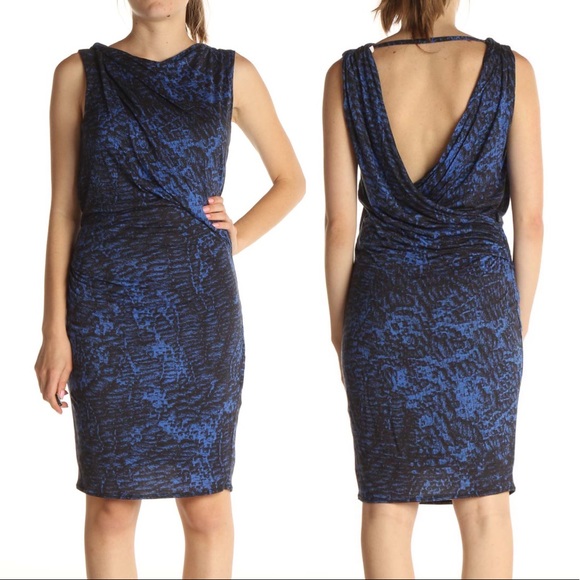 Helmut Lang Dresses & Skirts - Helmut Lang Draped Open Back Jersey Gathered Waist Dress